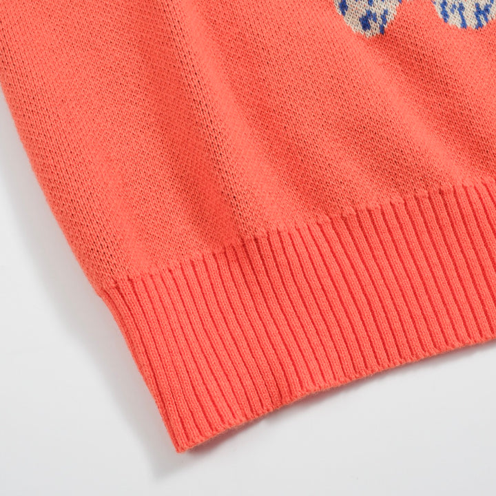 Women's orange cat vintage knitwear