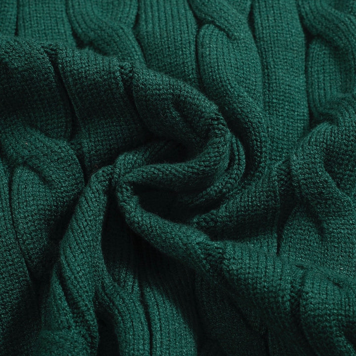 Abrigo de suéter de jacquard de Navidad verde para hombres