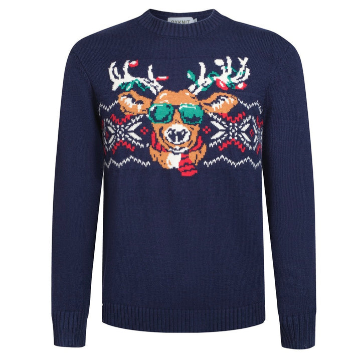 Men's dark blue vintage Christmas sweater