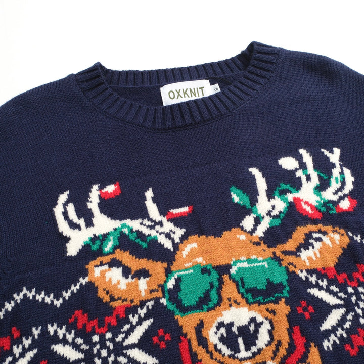 Men's dark blue vintage Christmas sweater