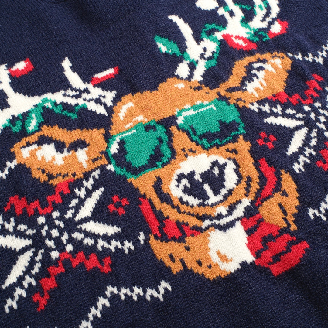 Men's dark blue vintage Christmas sweater