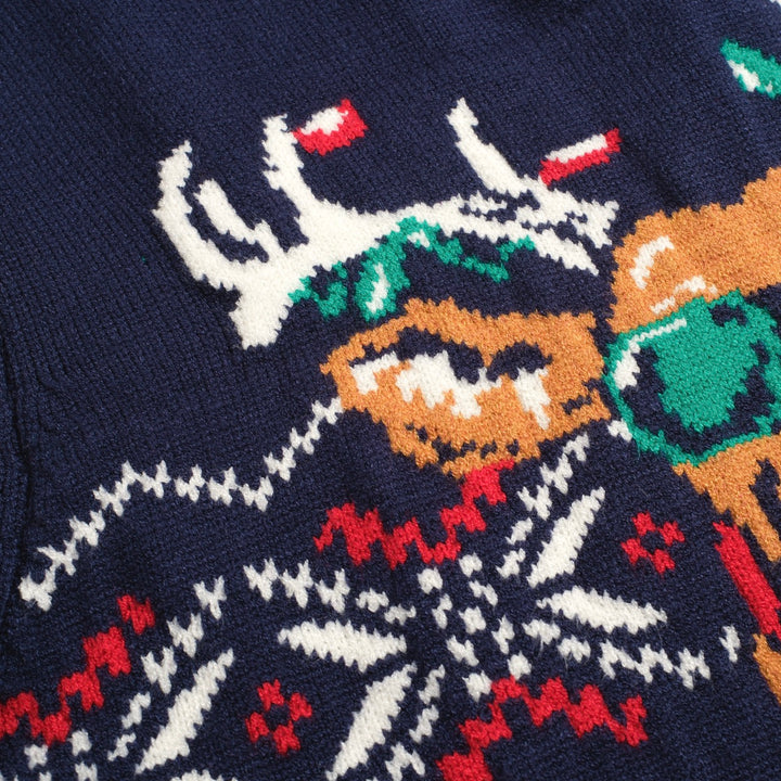 Men's dark blue vintage Christmas sweater