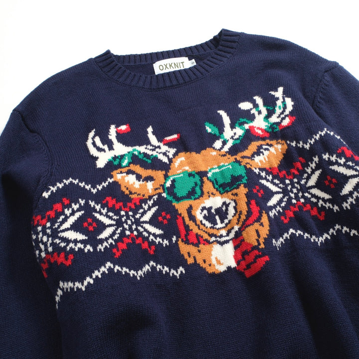 Men's dark blue vintage Christmas sweater