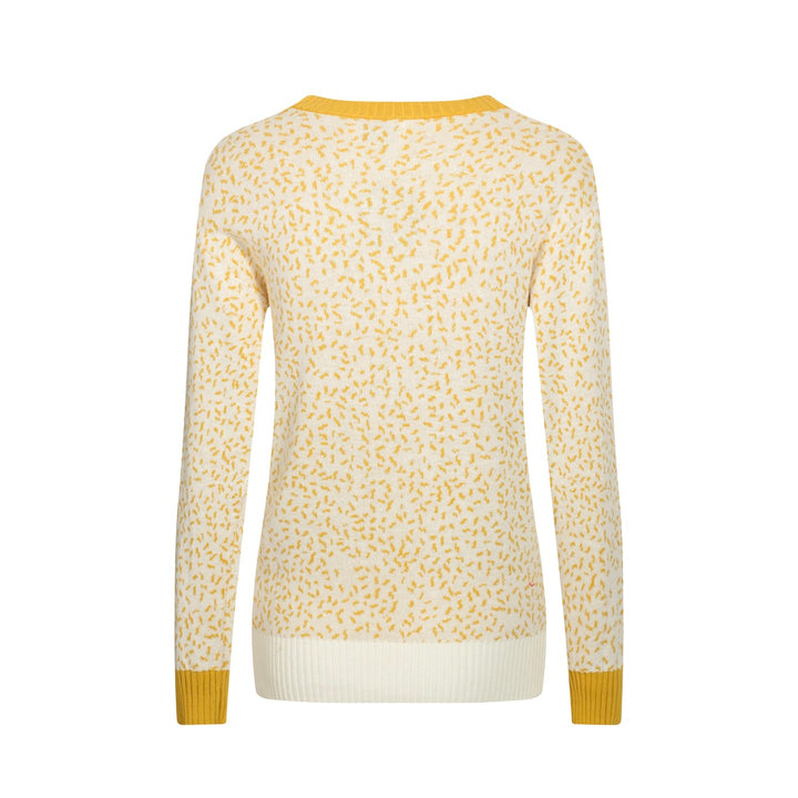 Women's yellow vintage jacquard sweater