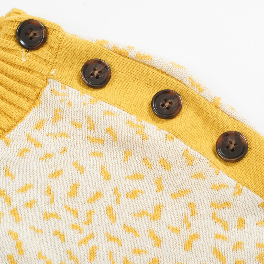 Women's yellow vintage jacquard sweater