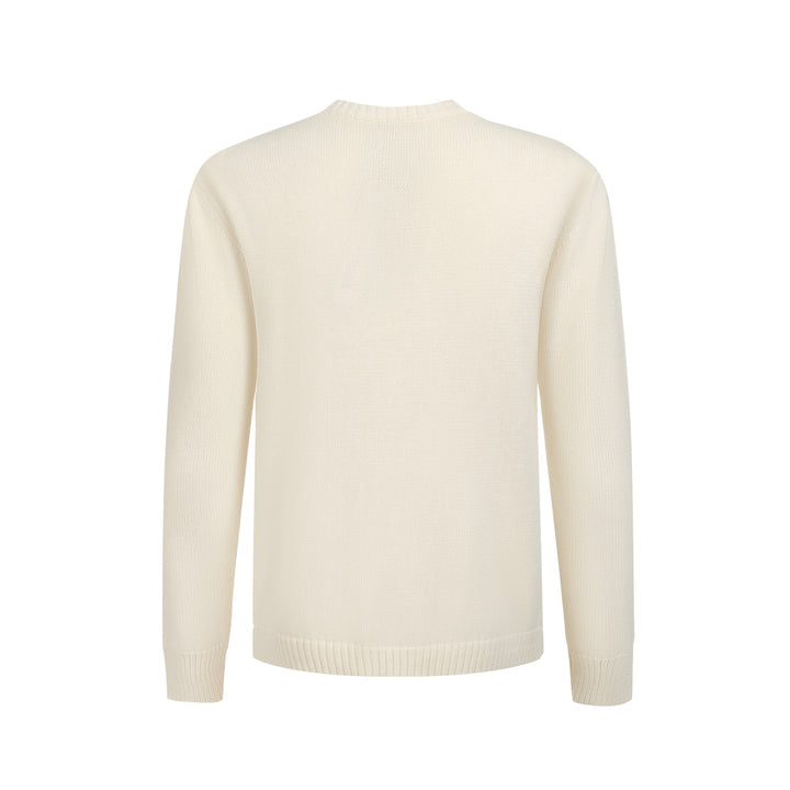 Sweater Jacquard de pelea francesa blanca para hombres Jacquard