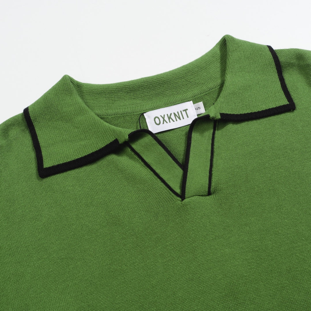 Green Polka Dot von Herren, Jacquard Strick Polo