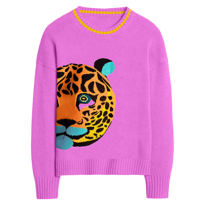 Women's rose Tiger jacquard - knitwear