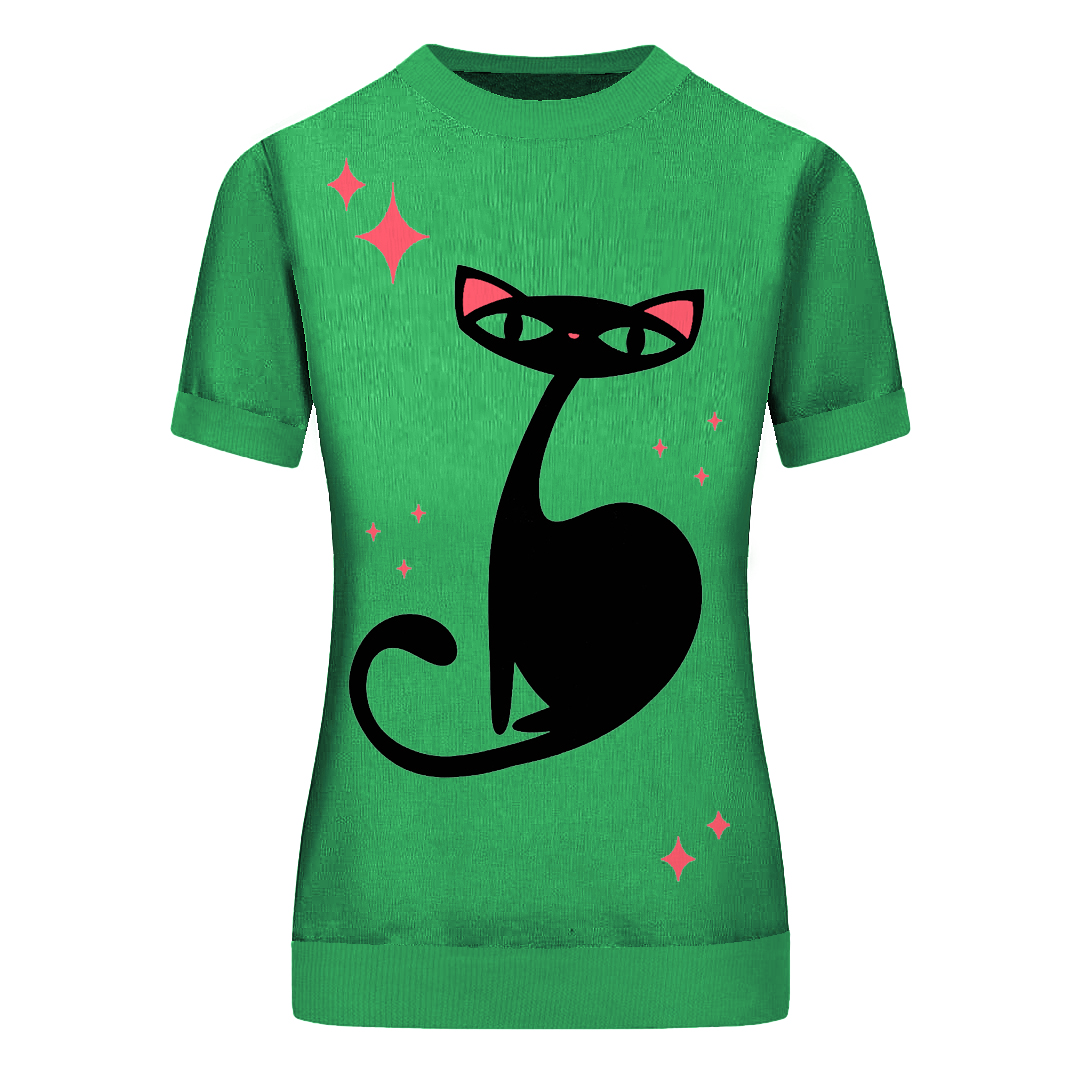 Women's green Kitty vintage knitwear - designed by Carrie Cantwell