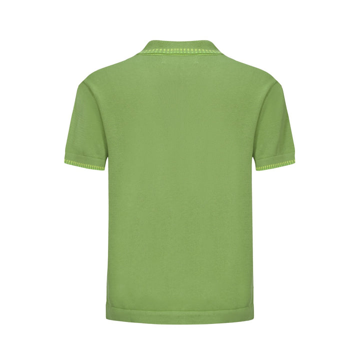 OXKNIT Men Vintage Clothing 1960s Mod Style Casual Light Green Knit Retro Polo