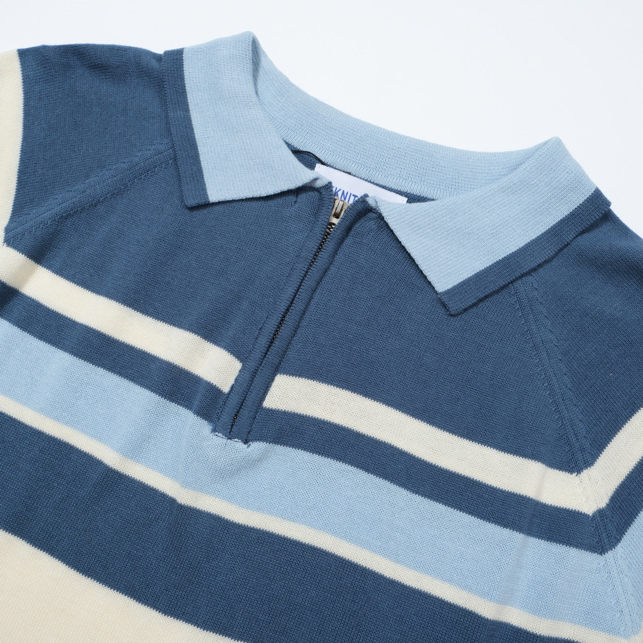 V Neck Striped Knitted Polo