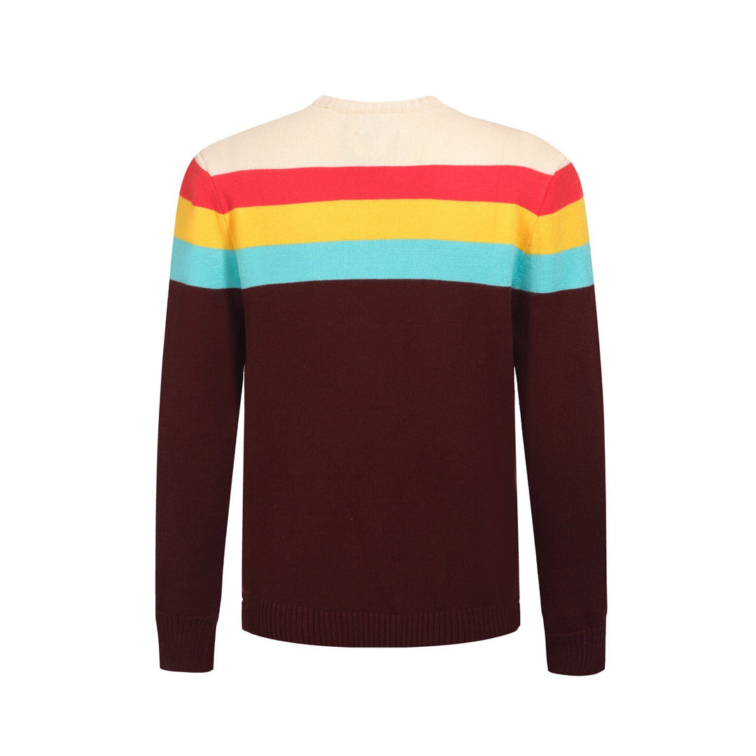 Men's Vintage Stripe Knit Sweater – Cozy Retro-Inspired Pullover for Timeless Style