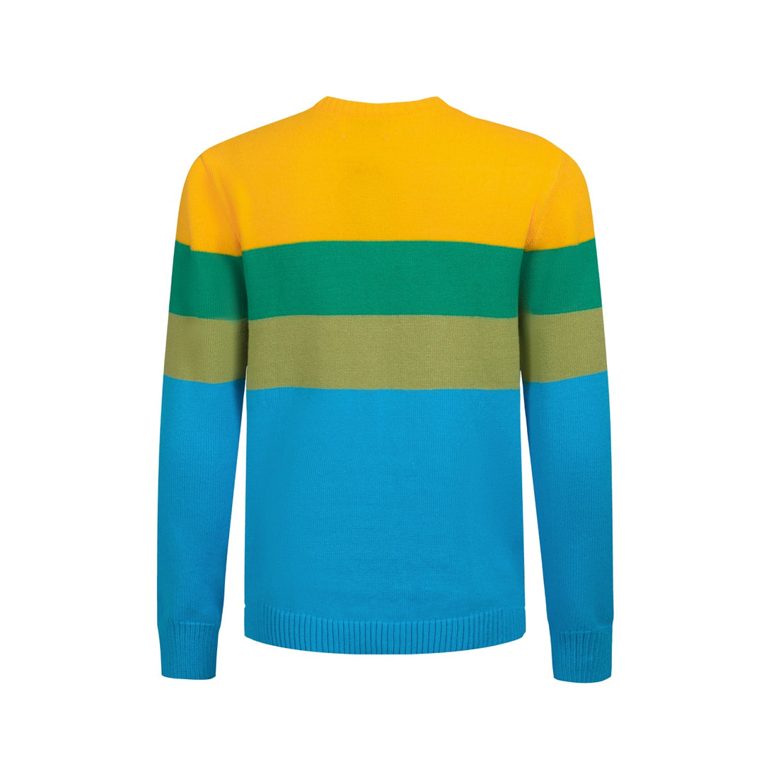 Men's Vibrant Color Block Sweater – Bold and Stylish Knit Pullover for a Modern Look