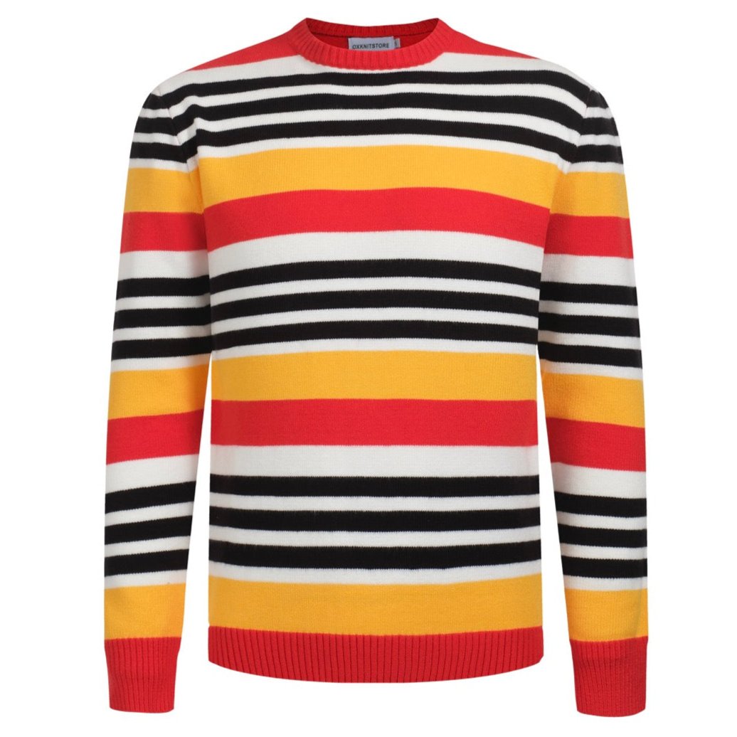 Men's Bold Striped Sweater – Retro-Inspired Knitwear for a Vibrant Style Statement