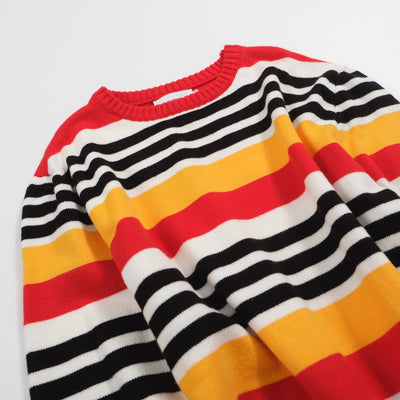 Men's Bold Striped Sweater – Retro-Inspired Knitwear for a Vibrant Style Statement