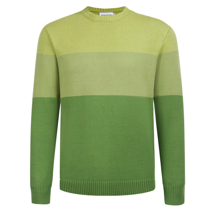 Men's Green Gradient Sweater – Classic Knitwear for Effortless Style