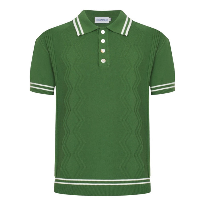 POLO EN MAILLE VERT 70S