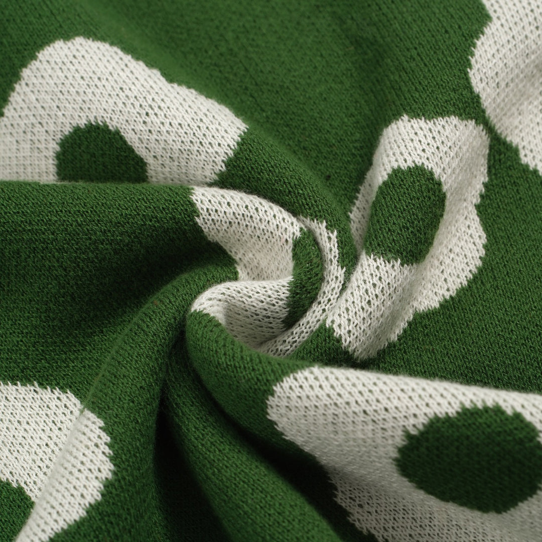 Design Jacquard de verde para hombres Polo de manga corta