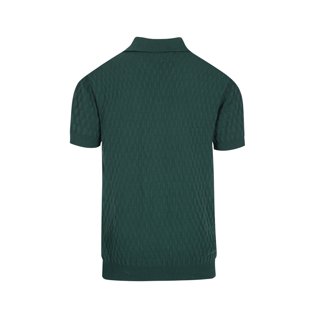 Men's Breathable and Refreshing Short-Sleeved Green Knitted Polo