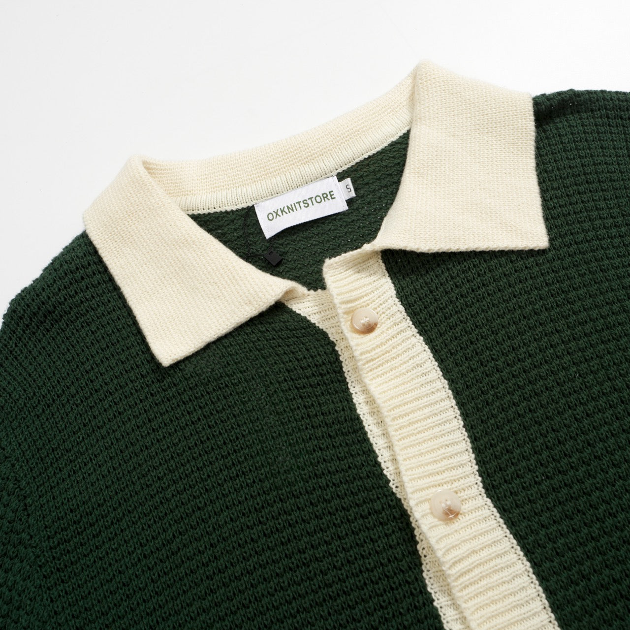 Men's Summer Dark Green Breathable Button Cardigan Polo