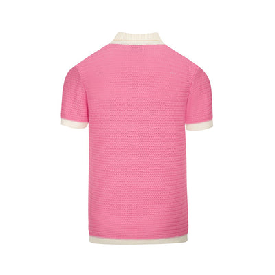 Men's Pink Casual Short Sleeve Polo