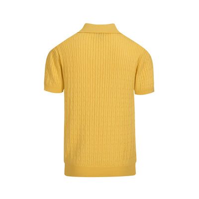 Men's Yellow Polo Knit Short Sleeve Top