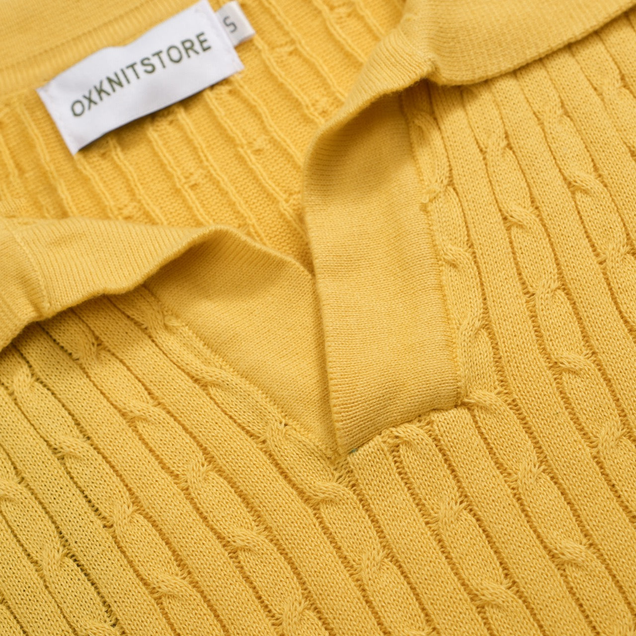 Men's Yellow Polo Knit Short Sleeve Top