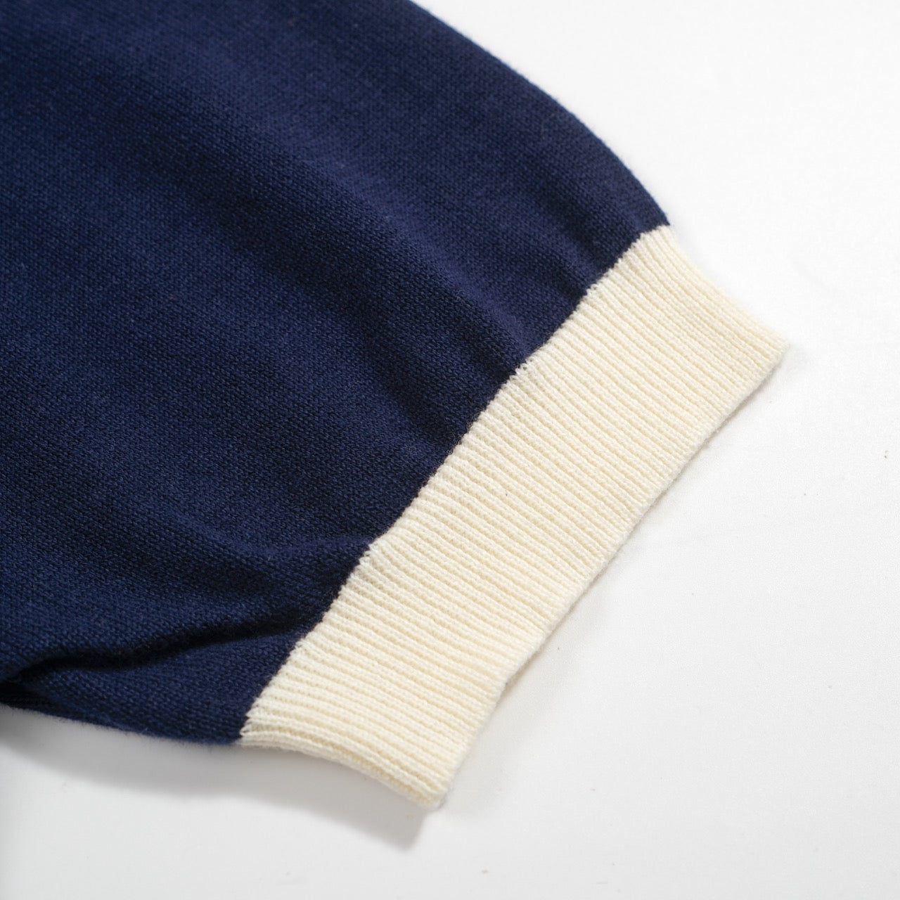 Men's Navy & White Apricot Knit Short Sleeve Knitwear