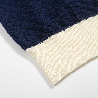 Men's Navy & White Apricot Knit Short Sleeve Knitwear