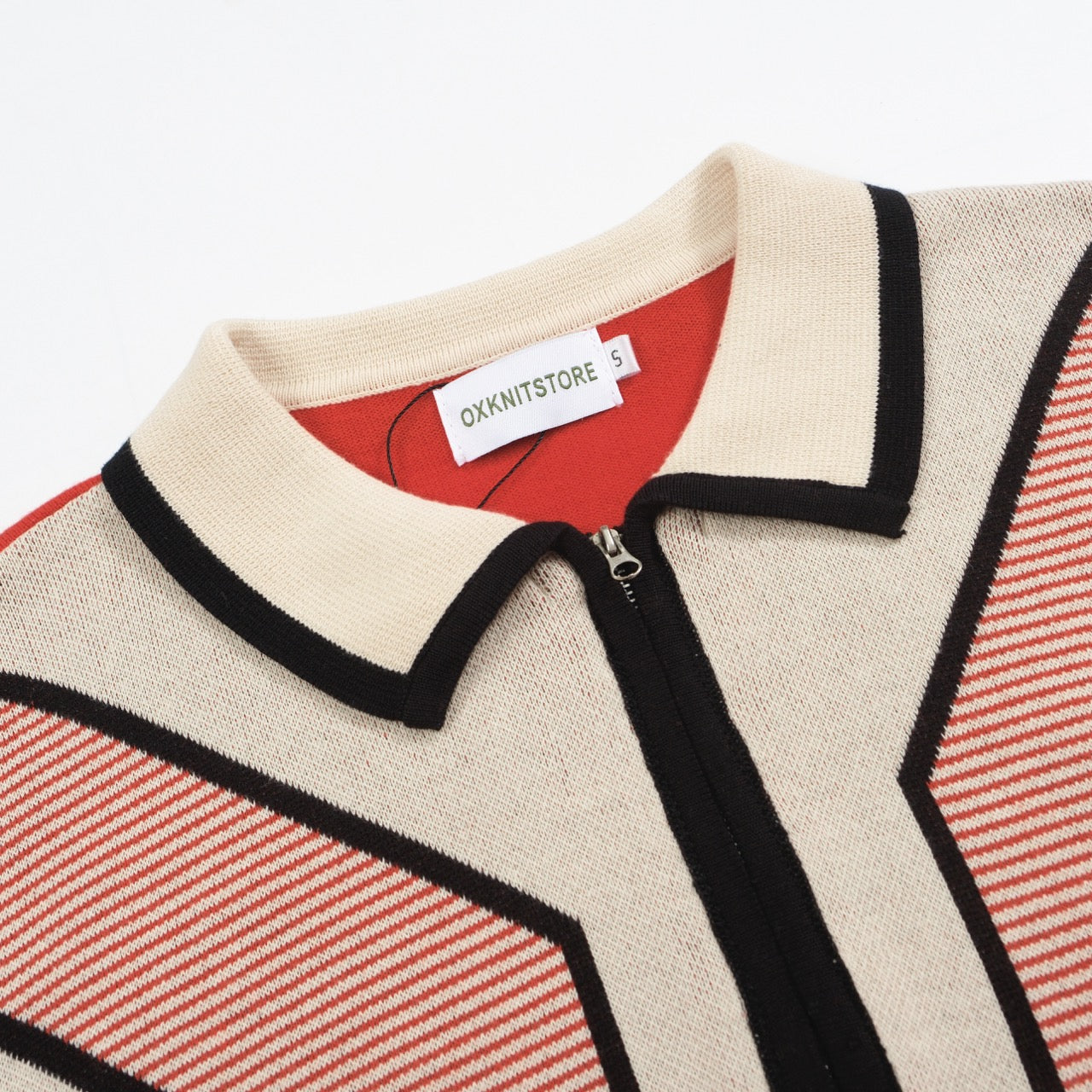 Men's Retro Striped Long-Sleeve Polo Shirt – 70s Vintage Style Knitwear