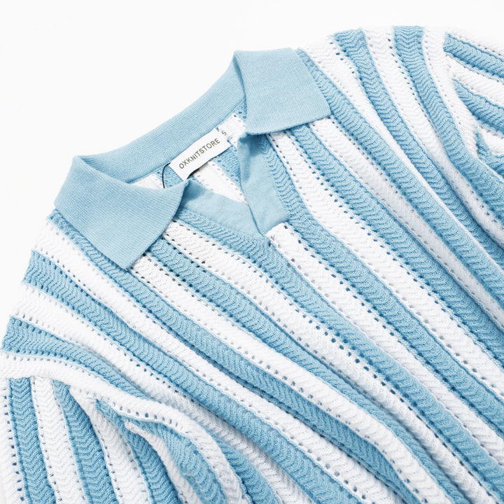 Men's Knitted Polo With Stripe