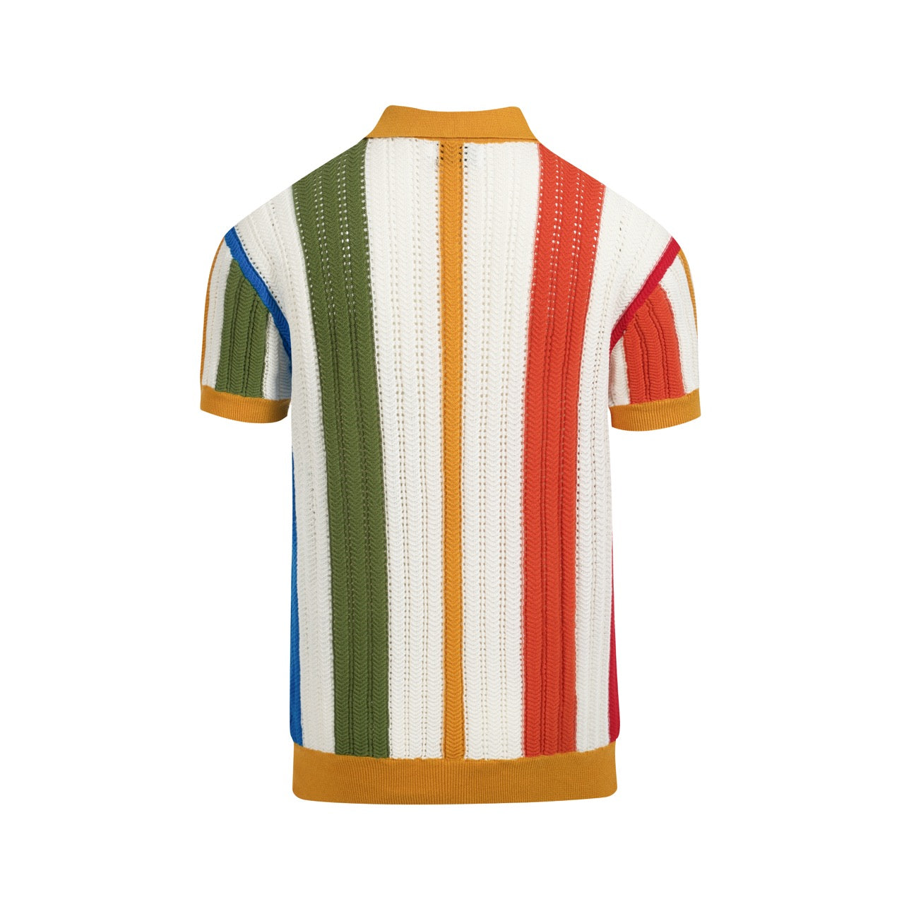 Men's Knitted Polo With Multicolor Stripe