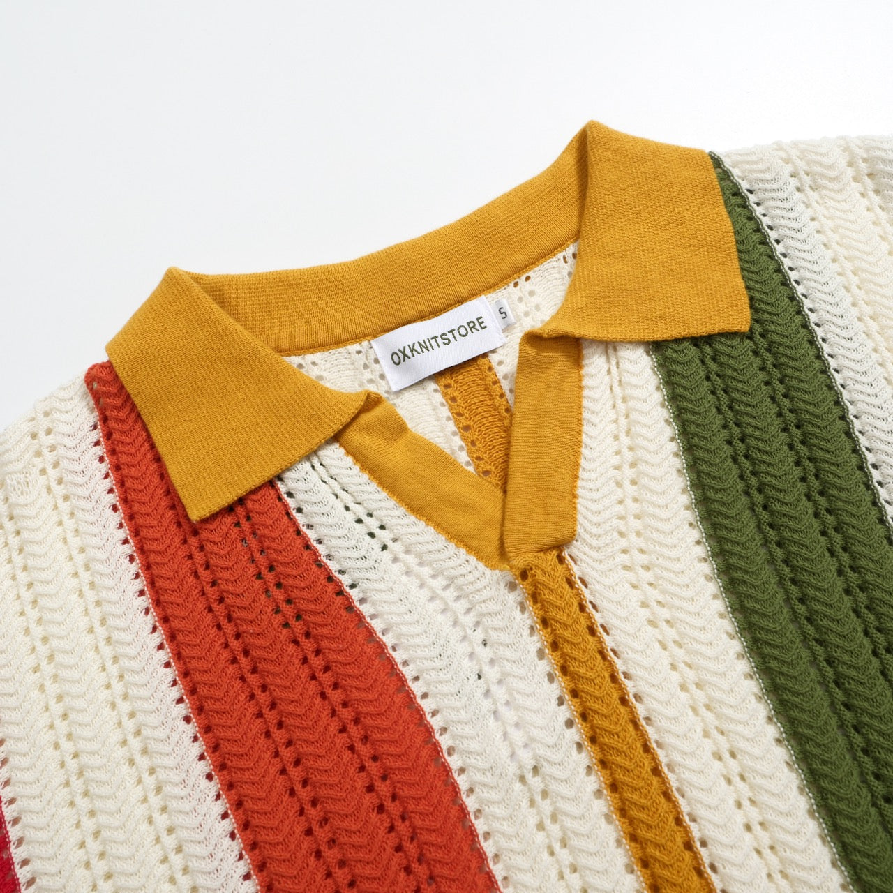 Men's Knitted Polo With Multicolor Stripe