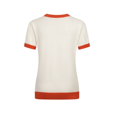 Women's Knitted T-shirt With Orange Guitar