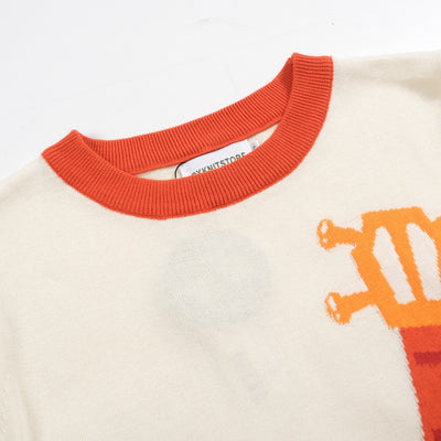 Women's Knitted T-shirt With Orange Guitar