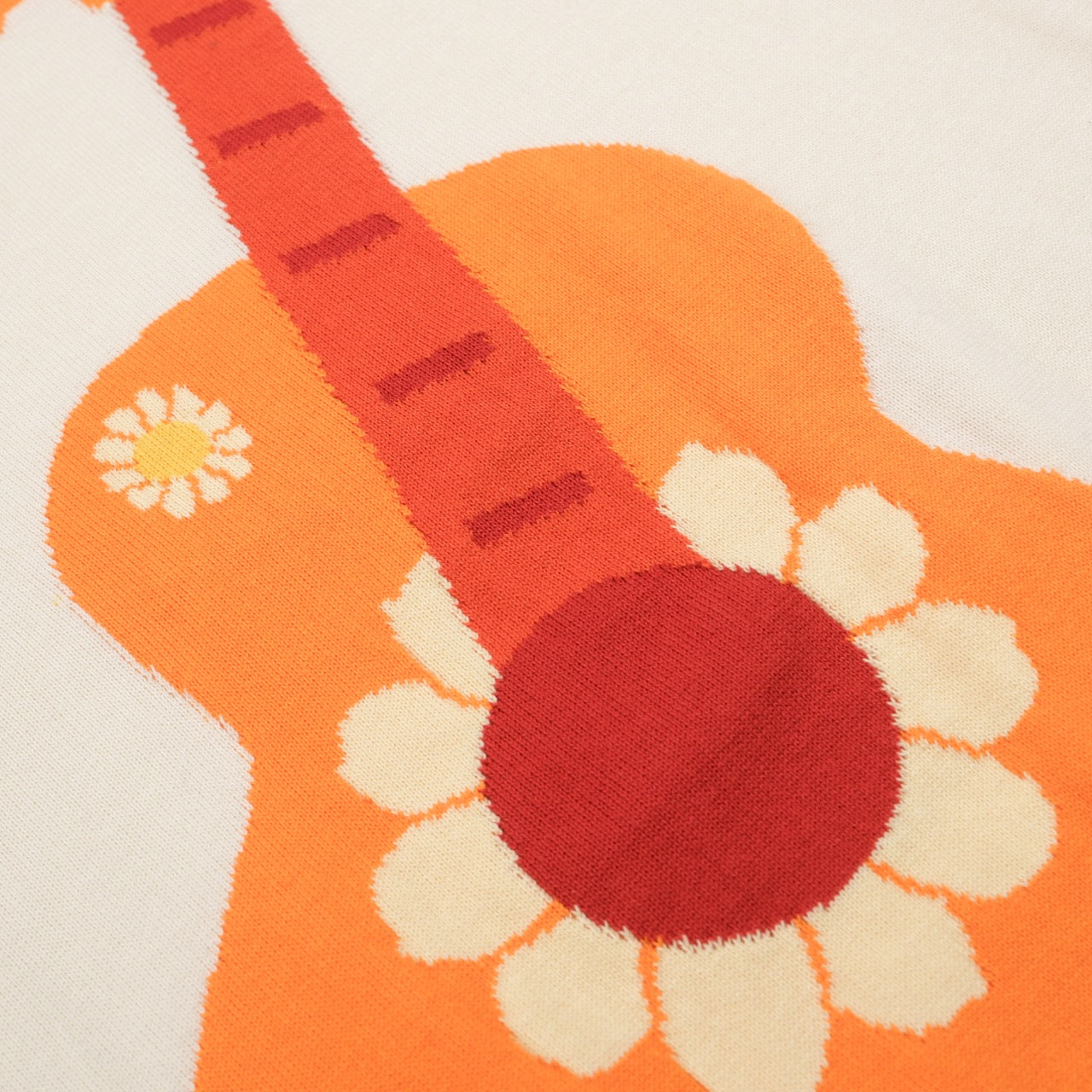 Women's Knitted T-shirt With Orange Guitar