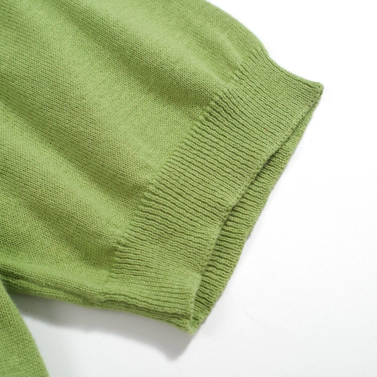 Men's Green Knitted Polo With Flower