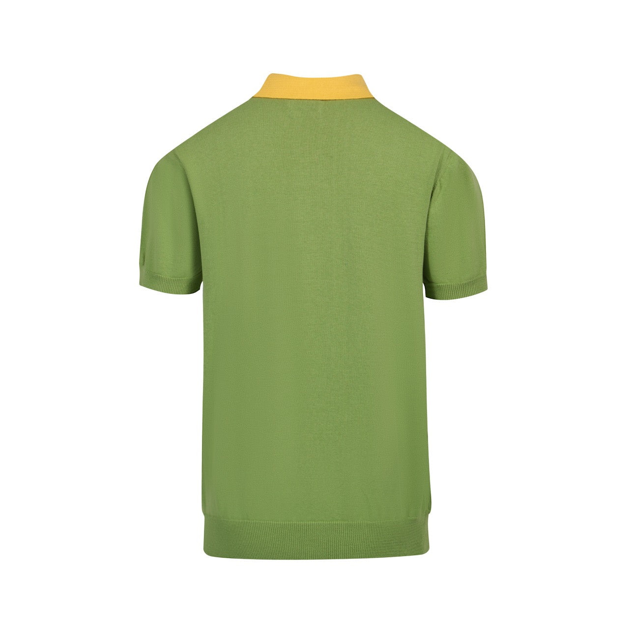 Men's Green Knitted Polo With Flower