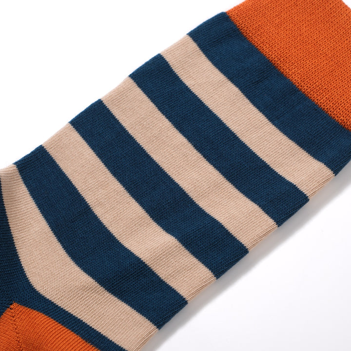 Striped Mid-Calf Length Socks Men's Cotton Socks