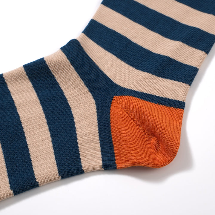 Striped Mid-Calf Length Socks Men's Cotton Socks