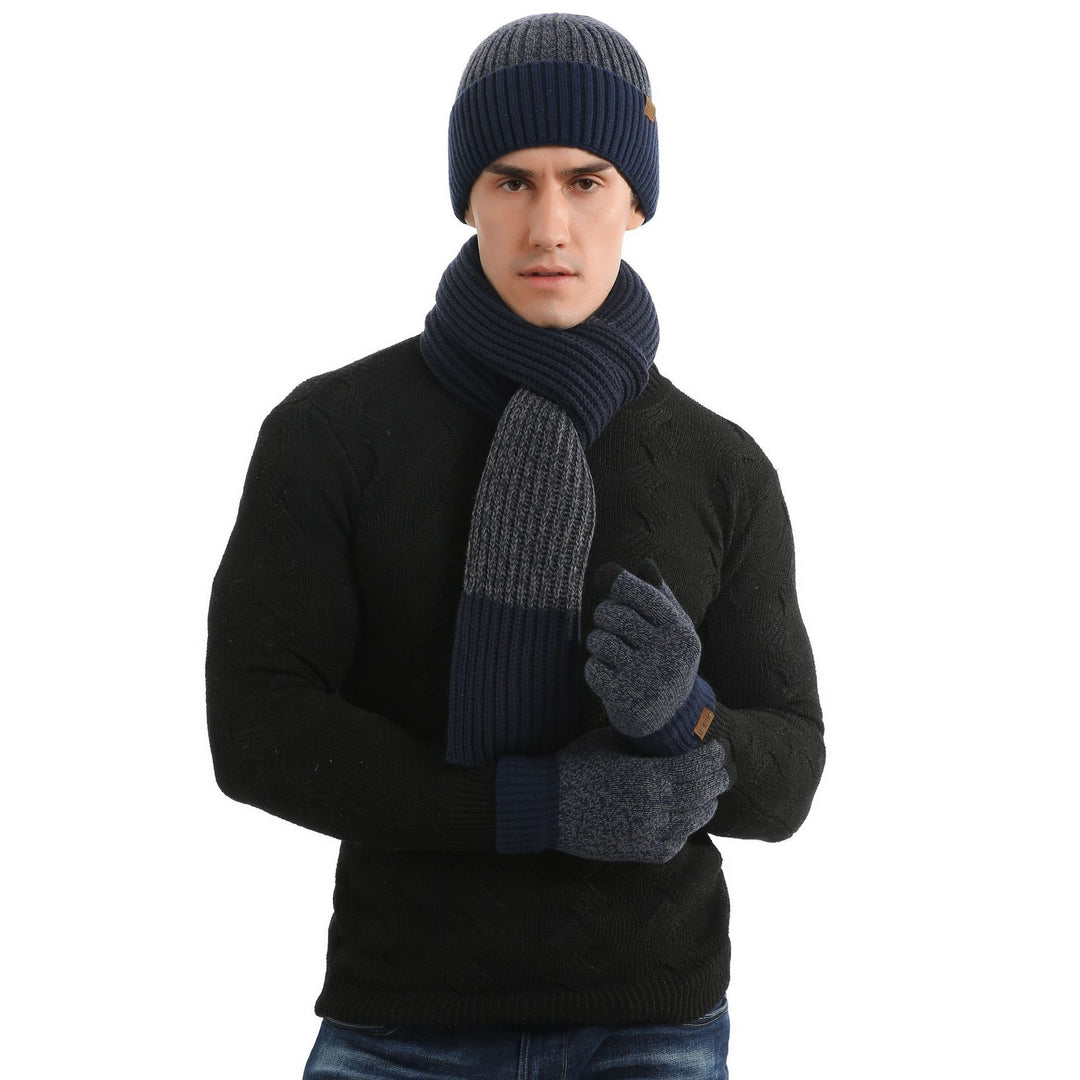 Thermal Suit Men's and Women's Hats Scarf Gloves Three-Piece Set