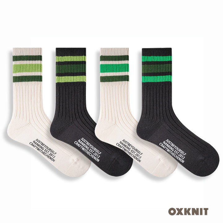 Kämmte Baumwoll-Retro-Drei-Bar-Sportsocken