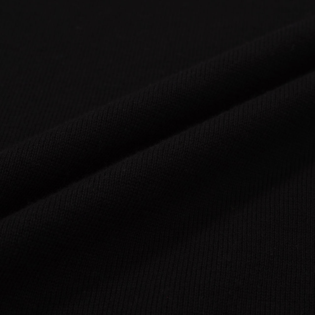 Men's Black Knitted Solid T-Shirt