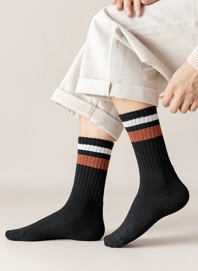 Chaussettes pour hommes Chaussettes de sport de loisirs épaisses et chaudes pour l'automne et l'hiver