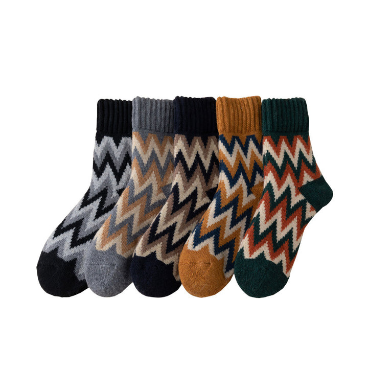 Chaussettes extra épaisses pour hommes mi-mollet longueur chaussette automne et hiver épaisses chaussettes rétro chaudes