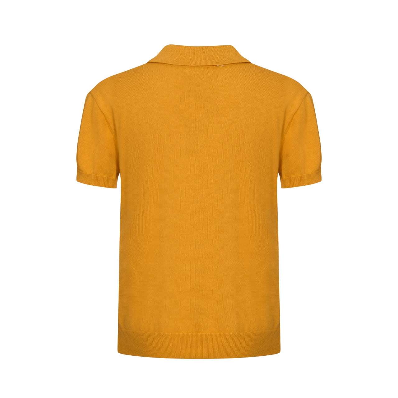 Vintage deals OXKNISTORE Knitted Cotton Polo Shirt In Mustard Color Size Large